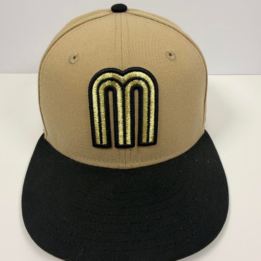 New Era 59FIFTY Mexico World Baseball Classic Fitted Hat Tan Black 7